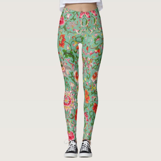 Blommigt Leggings for women (Framsida)