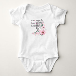 Blommigt Lejona Baby Bodykostym. T Shirt