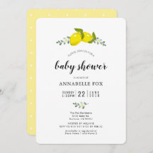 Blommigt Lemon Citrus Elegant Baby Shower