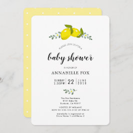 Blommigt Lemon Citrus Elegant Baby Shower Inbjudningar