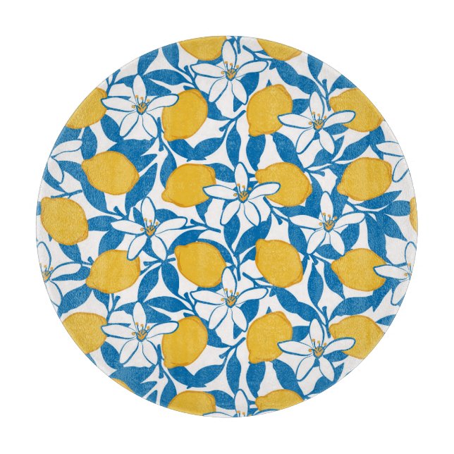 Blommigt Lemon Sketch Hand plockade - Styrelsen (Framsidan)