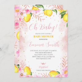 Blommigt Lemonade Baby Shower Inbjudningar