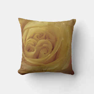 Blommigt Light Gul ros Photo Flower Flower Kudde