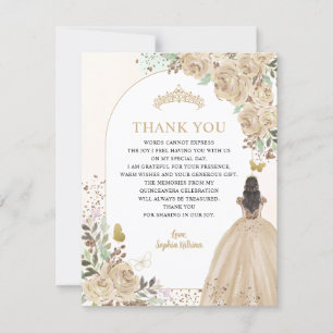 Blommigt Light Guld Princess Quinceanera Tack Inbjudningar