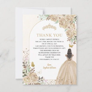Blommigt Light Guld Princess Quinceanera Tack Kort