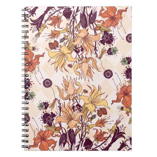 Blommigt Light Raster Illustration Anteckningsbok (Framsidan)