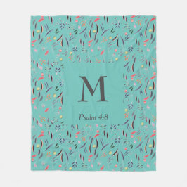 BLOMMIGT Light Teal | MONOGRAM | Christian Fleecefilt