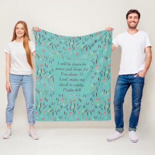 BLOMMIGT Light Teal Säkerhet för freden Christ Fleecefilt