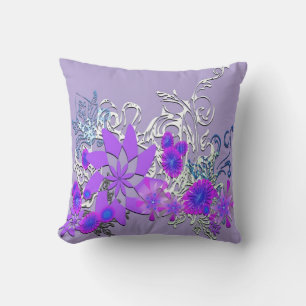 Blommigt Lila American MoJo Pillow Kudde