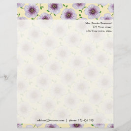 Blommigt Lila Garden Flowers Photo Anpassningsbar Brevhuvud