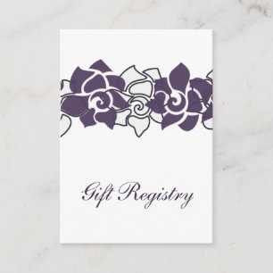 blommigt lila Gift-registerkort Tilläggskort