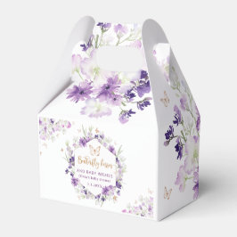 Blommigt lila guld-butterfly-babydusch Favoritbox Presentaskar