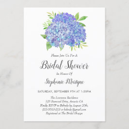 Blommigt Lila Hydrangea Bouquet Möhippa Inbjudningar