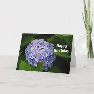 Blommigt Lila Hydrangea Fotofödelsedag Kort