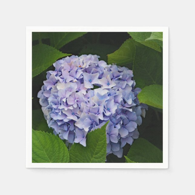 Blommigt Lila Hydrangea Photo Pappersservett (Framsidan)