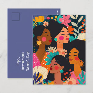 Blommigt Lila Internationell Kvinnodagen Vykort