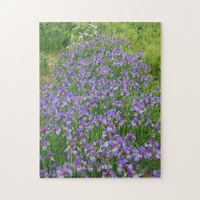 Blommigt Lila Iris Garden Pussel (Vertikal)