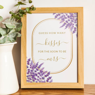 Blommigt Lila Lavender Hur många Kisses Möhippa-sp Poster