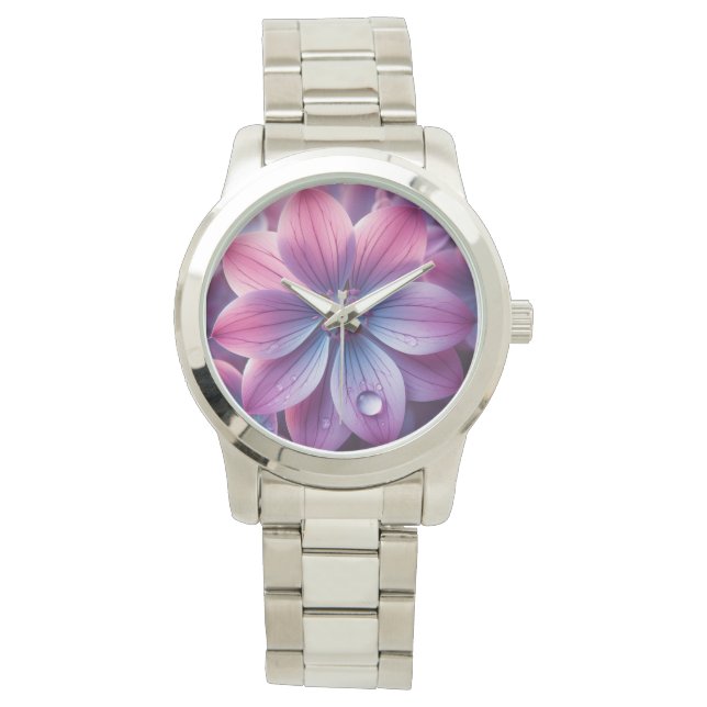 Blommigt Lila och Rosa Lilac Flower Armbandsur (Framsida)