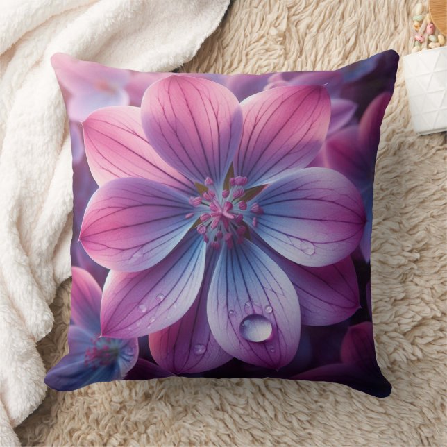 Blommigt Lila och Rosa Lilac Flower Kudde (Filt)