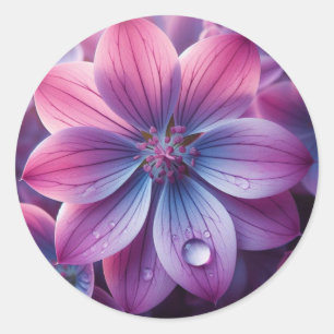 Blommigt Lila och Rosa Lilac Flower Runt Klistermärke