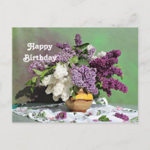Blommigt Lila och White Lilacs Bouquet Birthday