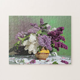 Blommigt Lila och White Lilacs Bouquet Photo Pussel