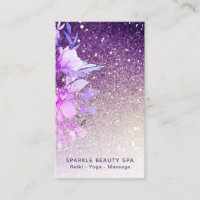 *~* Blommigt Lila Ombre Glitter Beauty Spa