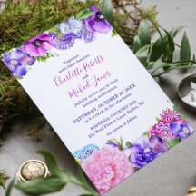 Blommigt Lila Paisley Watercolor Bröllop