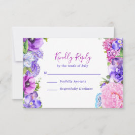 Blommigt Lila Paisley Watercolor Bröllop OSA Card