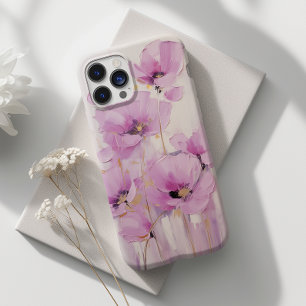 Blommigt Lila Rosa Poppy Flower Abstrakt