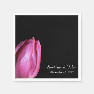 Blommigt Lila Rosa Tulips Möhippa Bröllop Pappersservett