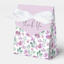 Blommigt Lila Rosa Watercolor Bröllop Tack Presentaskar