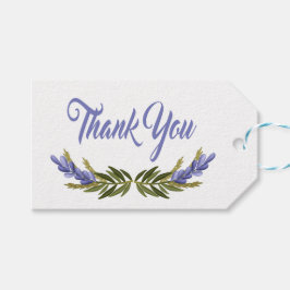 Blommigt Lila Tack Lavender Flower Presentetikett