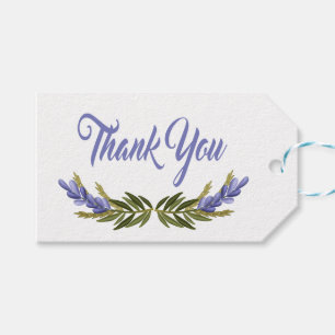Blommigt Lila Tack Lavender Flower Presentetikett