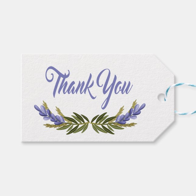 Blommigt Lila Tack Lavender Flower Presentetikett (Framsidan (Horisontell))