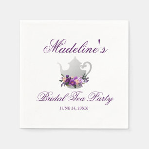 Blommigt Lila Ultra Violet Möhippa Tea Party Pappersservett