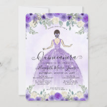 Blommigt Lila Violet Princess Birthday Quinceanera