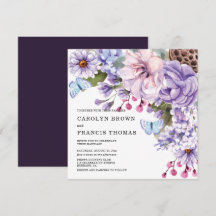 Blommigt Lila Watercolor Bröllop