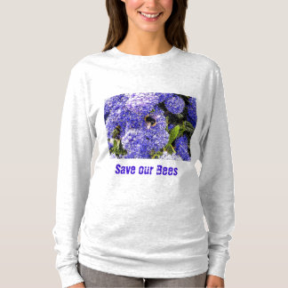 Blommigt Lilac Flower Spara our Bees T Shirt