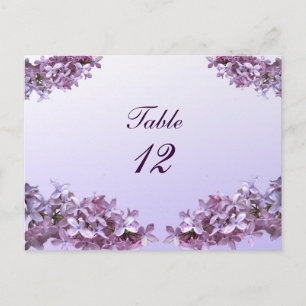 Blommigt Lilac Flowers Bröllop Bordsnummer