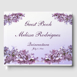 Blommigt Lilac Flowers Quinceanera Guest Bok