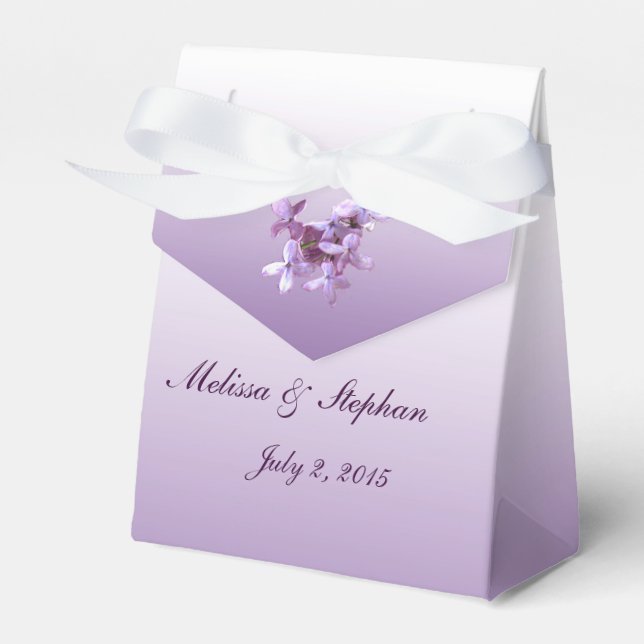 Blommigt Lilac Flowers Wedding Favor Box Presentaskar (Framsidan Sidan)