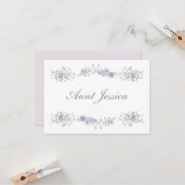 Blommigt Lilac Lavender-platskort