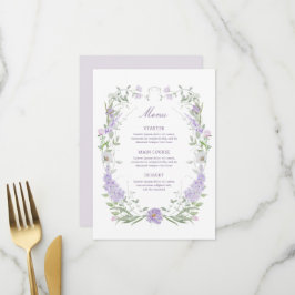 Blommigt Lilac Lavender Ram Menu Meny