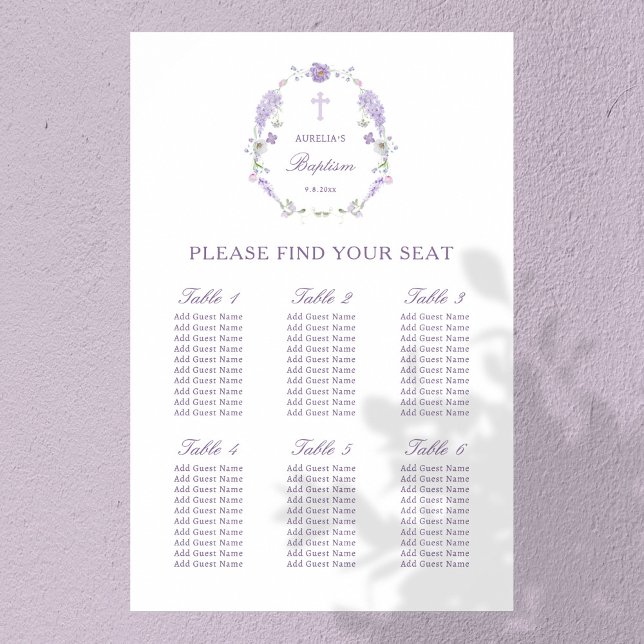 Blommigt Lilac Lavender Utandningspassage Sittdiag Poster (Skapare uppladdad)