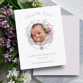 Blommigt Lilac utandning Baptism Tack för ditt kor Inbjudningar