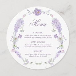 Blommigt Lilac WAN Round Menu Meny