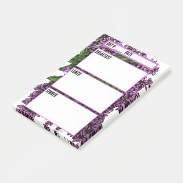 Blommigt Lilacs Camping Menu Meal Planning Verktyg Post-it Block