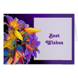 Blommigt Lilies Bröllop Grattis Card Hälsningskort